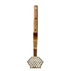 Vtg Vernco Potato Masher Chopper Hexagon Heavy Duty Stainless Wood Japan MCM